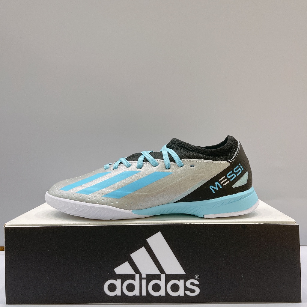 Adidas ADIDAS X CRAZYFAST MESSI.3 IN J Middle Child Water Blue Flat Indoor Sports Football Boots IE
