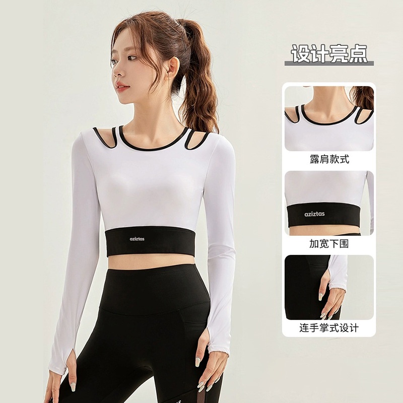 เสื้อยืดแขนยาว ระบายอากาศได้ดี แบบมืออาชีพ เหมาะกับใส่เล่นโยคะ ฟิตเนส วิ่ง สําหรับผู้หญิง