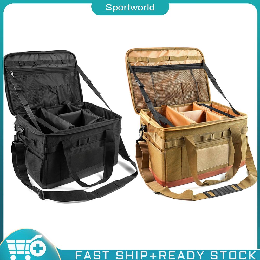 sportworld 30L ขนาดใหญ่ความจุกล่องเครื่องครัวกลางแจ้งจัดระเบียบตั้งแคมป์กระเป๋าปิกนิก