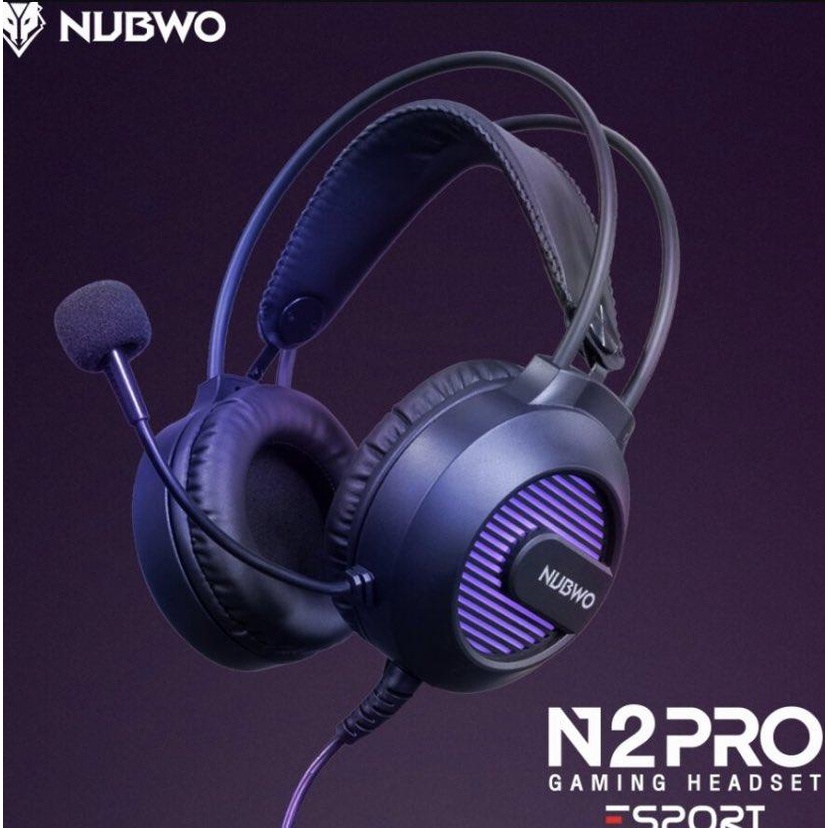 Nubwo N2 Pro Headset Gaming หูฟังเกมมิ่ง หูฟัง Stereo หูฟังคอม มีไฟ LED 7 สี การตัดเสียงรบกวน