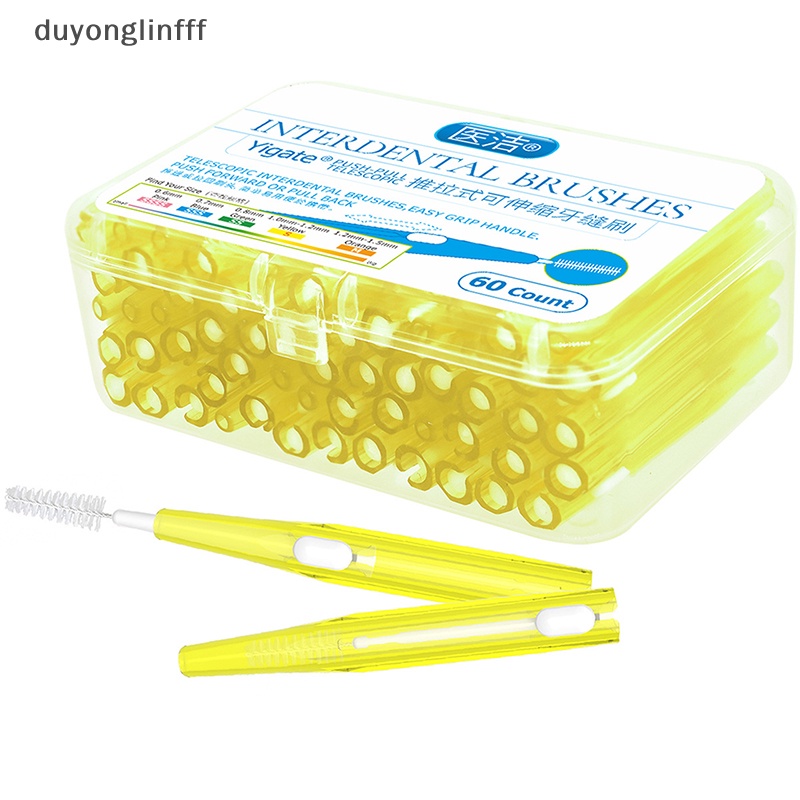 (duyonglinfff) ใหม่ แปรงไม้จิ้มฟัน 60 ซี่ ขนาด 0.6-1.5 มม. สําหรับดูแลช่องปาก