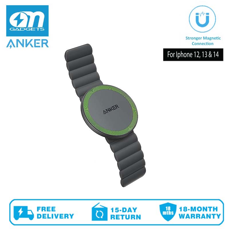 Anker A25A1 Magnetic Phone Grip (MagGo) ด้ามจับแม่เหล็ก 620 ทนเหงื่อและสายรัดปรับได้เฉพาะ iP 14/13/12