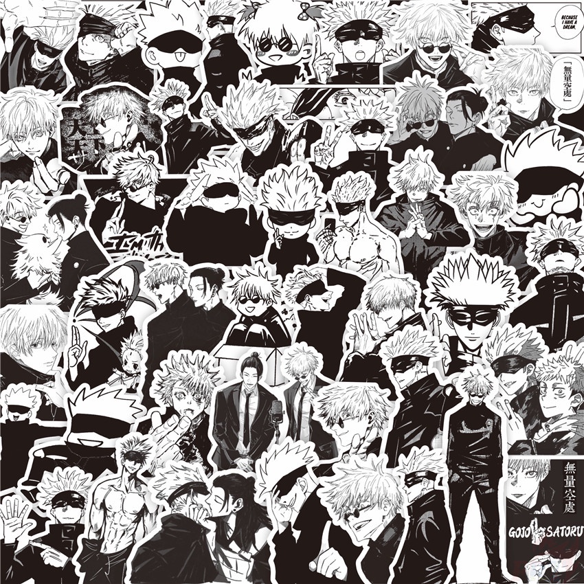 80Pcs/Set ❉ Chainsaw Man . Classical Black & White Series 03 Stickers ❉ DIY Fashion Decals Doodle Stickers