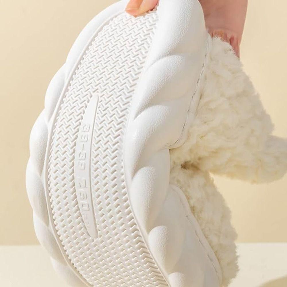 LUOYAO รองเท้าบูทหิมะ แบบสวมง่าย ขนนุ่ม สวมใส่ง่าย เหมาะสำหรับภายในบ้าน - รูปที่ 6