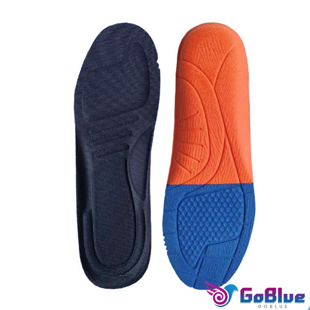 GoBlue แผ่นรองเท้าเพื่อสุขภาพ แผ่นเสริมรองเท้าดูดซับแรงกระแทก ระบายอากาศได้ดี  insoles
