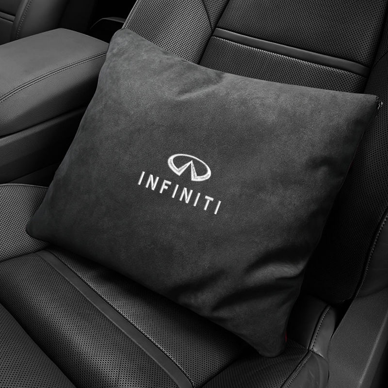 Infiniti ปักหมอนสั้นขนแกะใช้คู่บวกกํามะหยี่หนา QX50/QX55/Q50L รถหมอนพับได้ผ้านวม