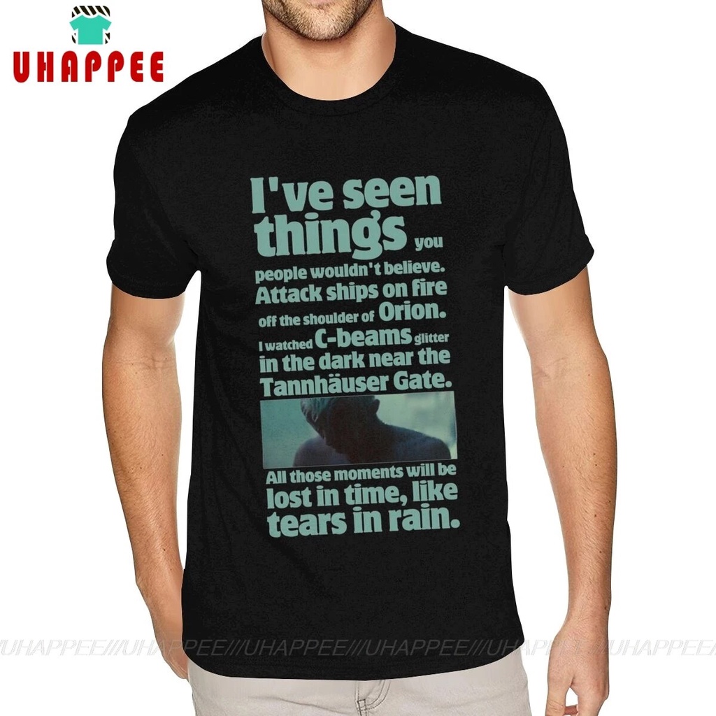 Cotton Blade Runner Like Tears In Rain Graphic T Shirts Mens Sm Black Shirts
