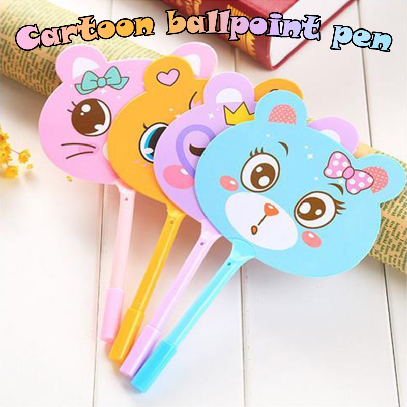 ปากกาพัดลูกลื่นรูปทรง ลายเด็กน้อยหลากสี ไส้สีน้ำเงิน 0.5 ราคา ปากกา เครื่องเขียน
