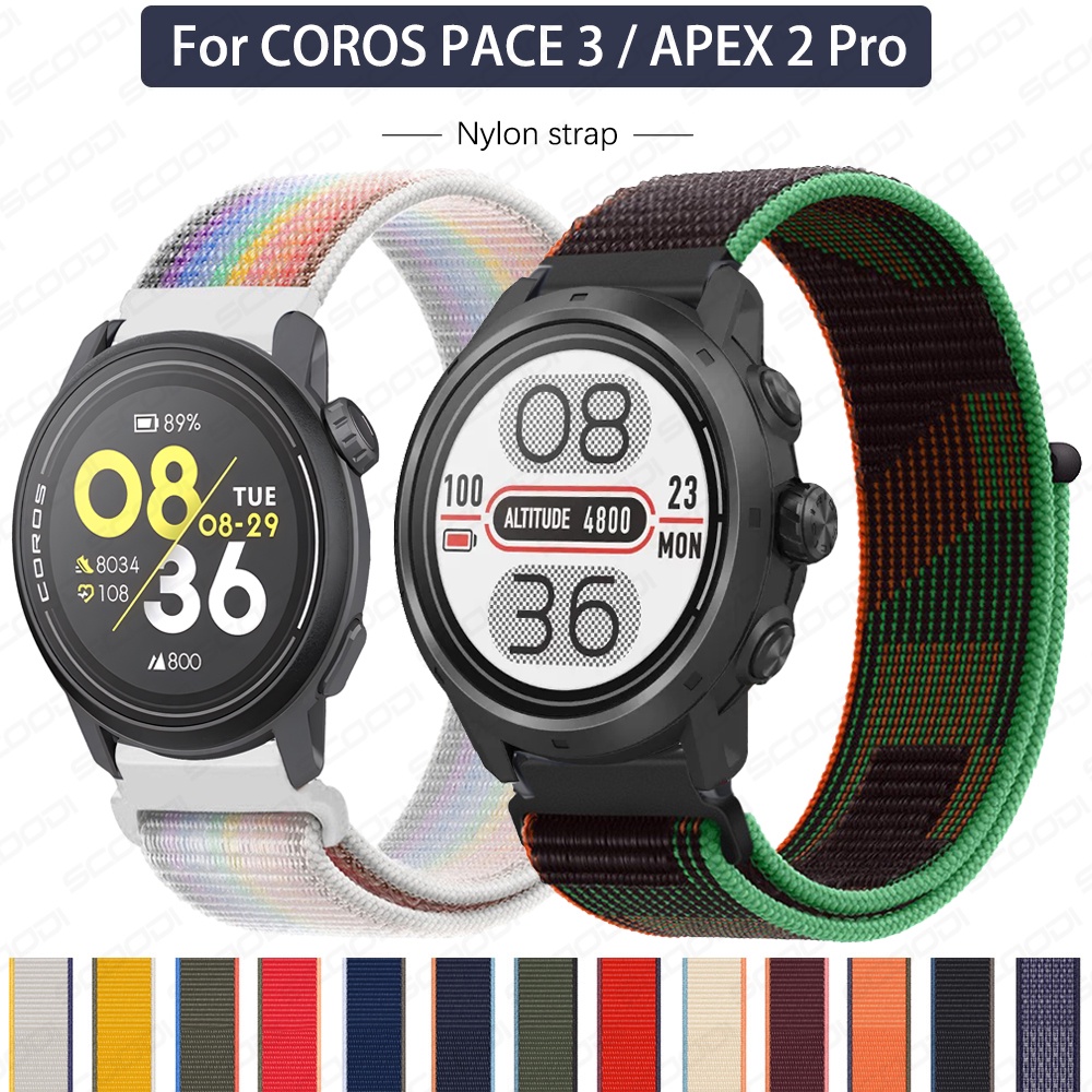 22mm Sport Loop สายไนลอนสําหรับ COROS PACE Pro / COROS PACE 3 / APEX 2 Pro สมาร์ทวอทช์สายรัดข้อมือสร