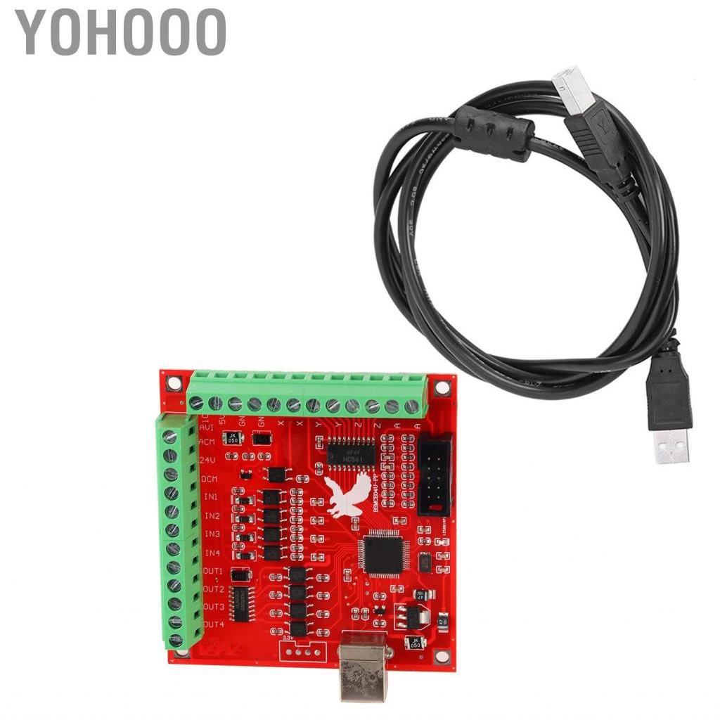 Yohooo CNC USB MACH3 100Khz บอร์ด 4 อินเทอร์เฟซไดร์เวอร์ Motion Controller