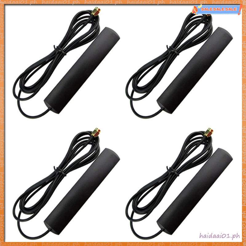 [QBW] 4X 3G 4G LTE Patch Antenna 700-2700MHz 5Dbi SMA Male Connector Router Extension Cable Antenna 