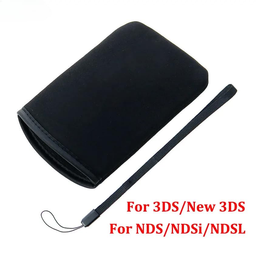 Nslikey กระเป๋าผ้านุ่ม ป้องกัน เดินทาง พกพา เคส + สายรัดข้อมือ สําหรับ New 3DS NDS Lite NDSL NDSi ฝา