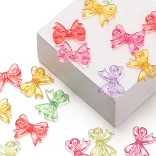 St. kunkka 30 ชิ้น 15*18 มิลลิเมตรอะคริลิคใสโบว์ลูกปัดแฟชั่น charm สามารถใช้สำหรับเครื่องประดับ DIY ทำสร้อยคอสร้อยข้อมือ