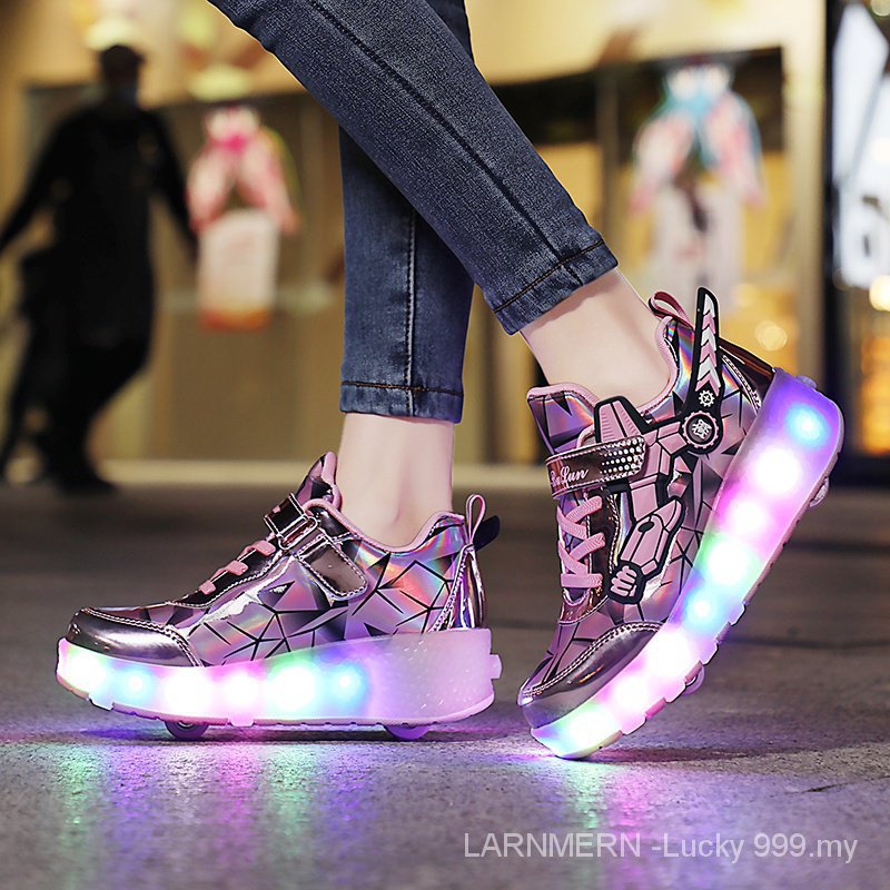 รองเท้าลากล้อ Heelys LED ส่องสว่างได้ สำหรับเด็กและผู้ใหญ่ ใช้กลางแจ้ง