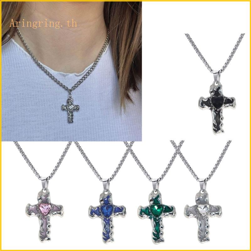 Arin สร้อยคอโซ่ สเตนเลส ประดับเพทาย หรูหรา สําหรับผู้หญิง