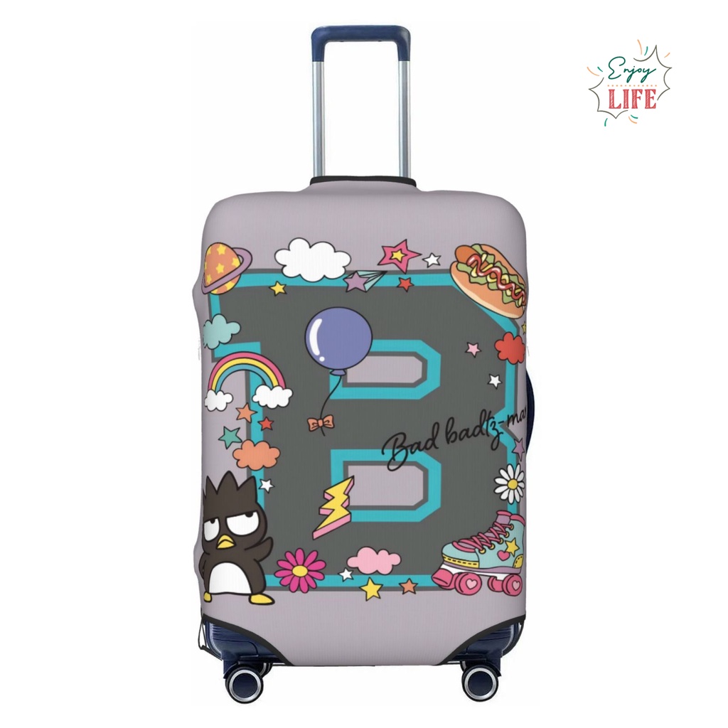 Letter Sanrio Hello Kitty Travel กระเป๋าเดินทาง Protector ยืดหยุ่นป้องกันล้างทําความสะอาดได้กระเป๋าเดินทางเหมาะสําหรับ 18-32 นิ้ว 0049 อะนิเมะของขวัญ
