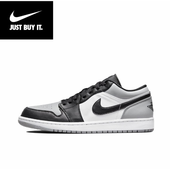 ของแท้ 100 %  Nike  Air Jordan1 Low ”Shadow Toe Little black and gray toes Sports shoes styleรองเท้ากีฬา