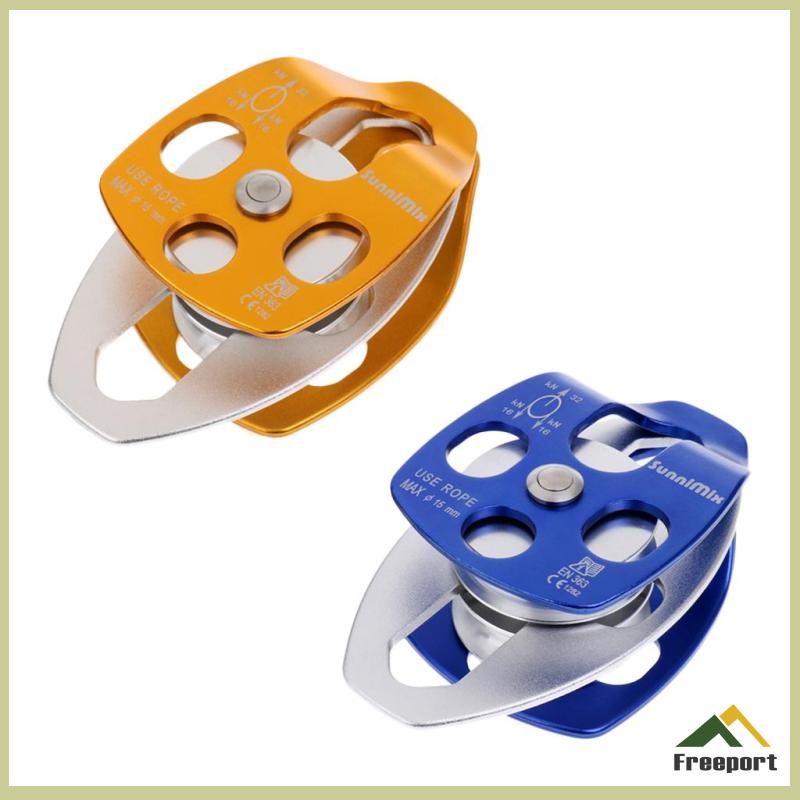 [Szgqmyyx1] 32kn / 7100lbs Double Mobile Pulley Bearing Sheave สําหรับระบบ Haruling กลางแจ้ง Rock Climbing Caving Lifting Drgging