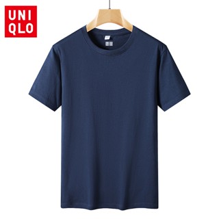 Uniqlo เสื้อกีฬาลําลอง แขนสั้น คอกลม ผ้าฝ้าย