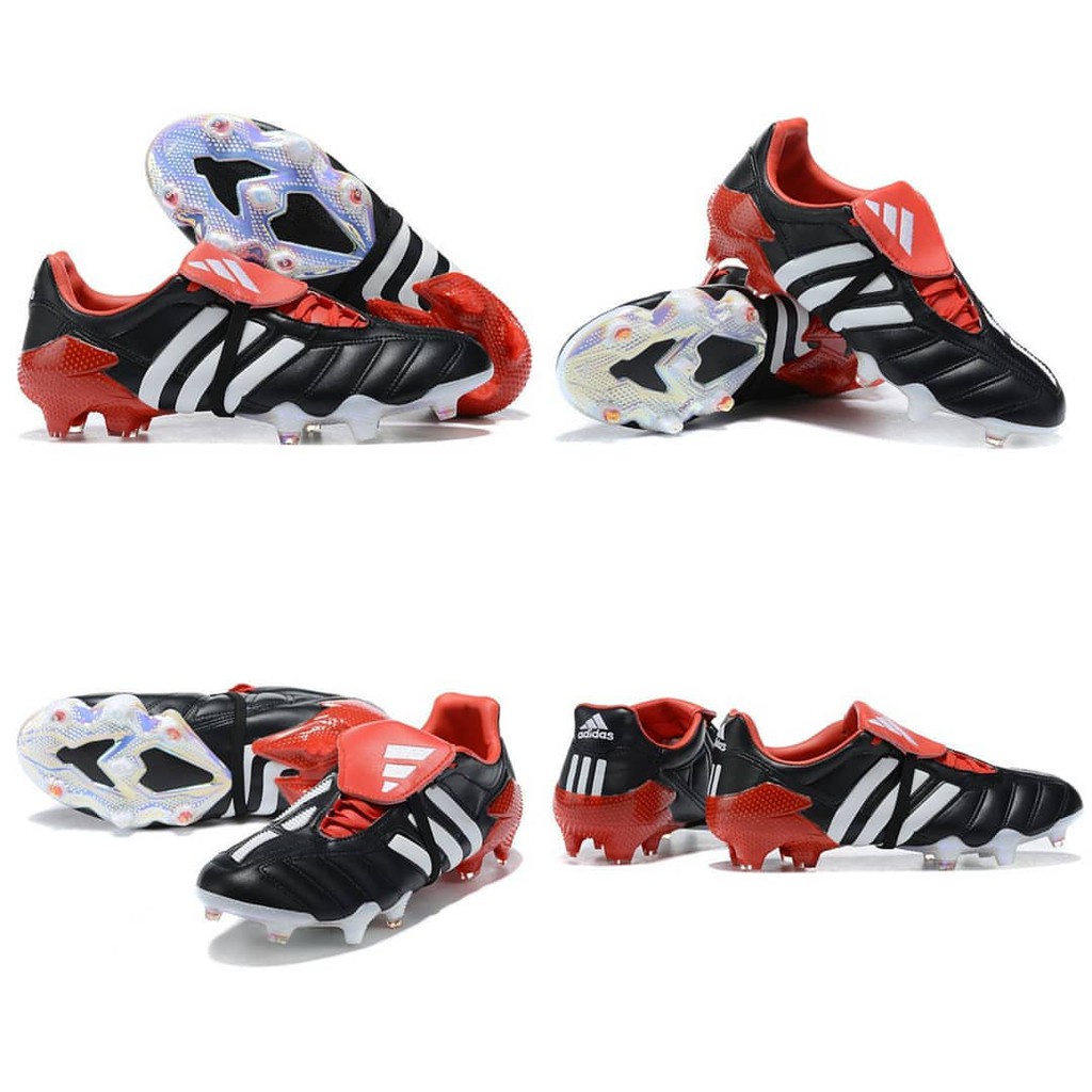 รองเท้าฟุตบอลราคาถูกใหม่ล่าสุดซัพพลายเออร์นำเข้า Adidas Predator Mania Tormentor สีดำสีขาวสีแดง สัน