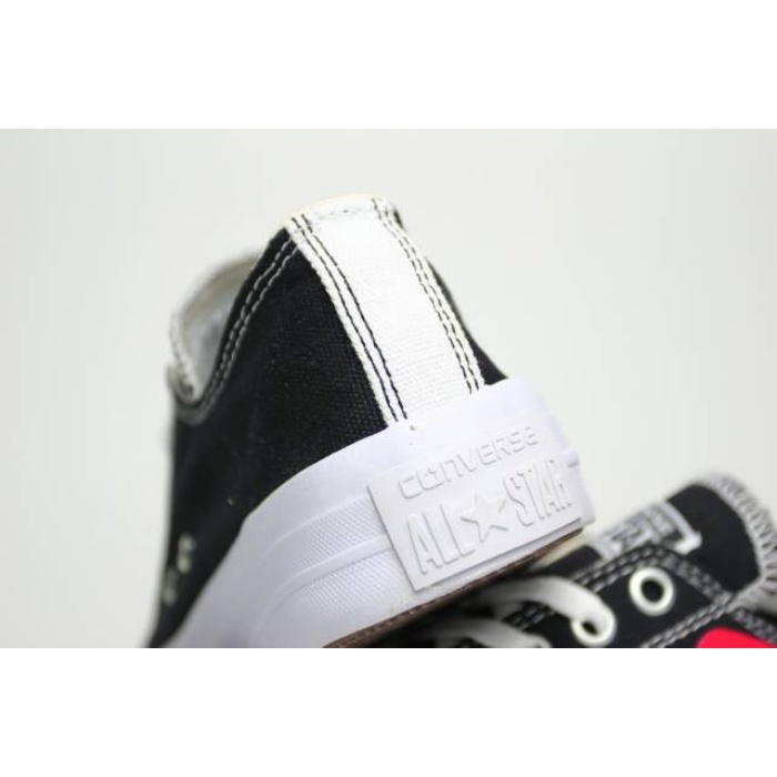 Converse All Star Comme Des Garcons Play Low High-Black White Shoes (CDG) แฟชั่น