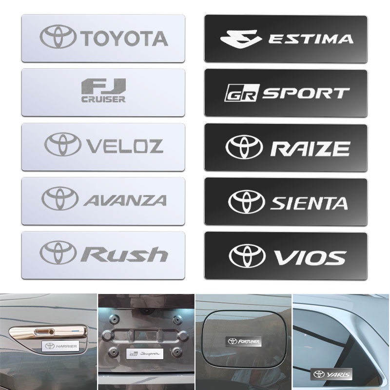 สติกเกอร์โลโก้โลหะ 3D สําหรับติดตกแต่งรถยนต์ Toyota Veloz Raize Vios Avanza Innova Fortuner Corolla Rush Alphard Agya 4 ชิ้น