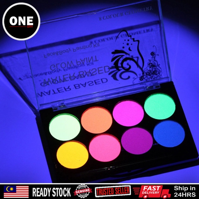 8 Colors Luminiscent Face Body Paint for Glow In The Dark Makeup Party Kids Aldult Halloween makeup