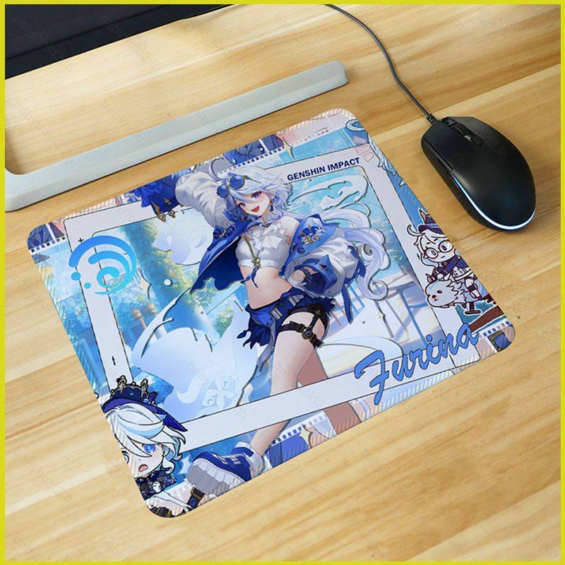 แผ่นรองเมาส์ กันน้ํา กันลื่น ลายการ์ตูนอนิเมะ ACG Genshin Impact Furina Skirk Keqing สําหรับบ้าน สํานักงาน