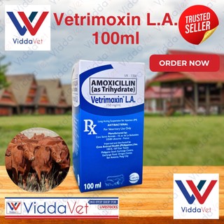 Vetrimoxin 100ml amox la 15 percent from Ceva France for animal pig goat cattle Vetrimoxin 100ml