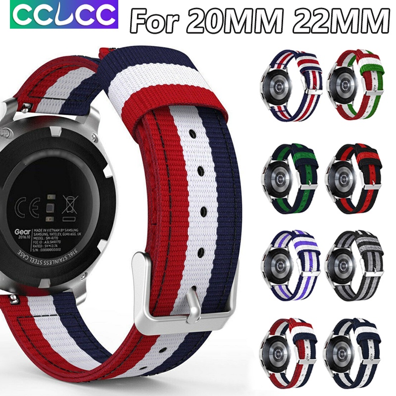 Cclcc สายนาฬิกาข้อมือไนล่อนถัก 20 22 มม. ปรับได้ สําหรับสมาร์ทวอทช์ Samsung Galaxy Watch 6 5 4 44 40 มม. HUAWEI Watch GT 4 3 2 46 มม.