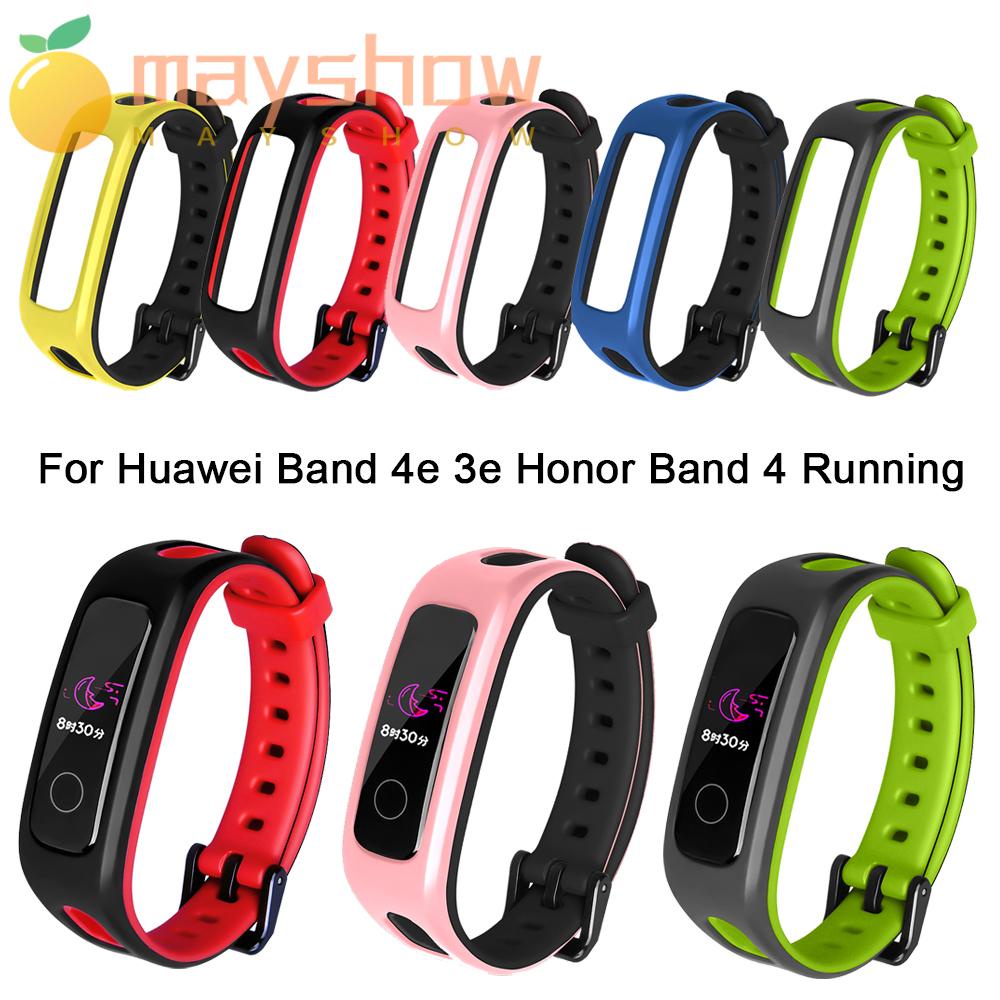 Mayshow สายนาฬิกาข้อมือ ซิลิโคนนิ่ม หลากสี แบบเปลี่ยน สําหรับ Huawei Band 4e 3e Honor Band 4 Running