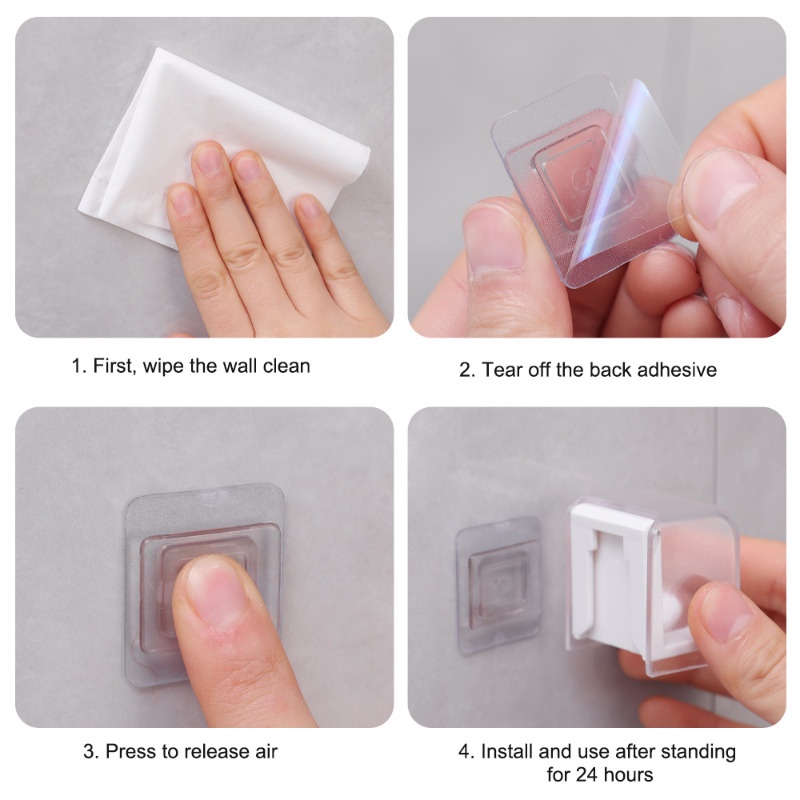 ชั้นวางแปรงสีฟัน แบบติดผนัง สร้างสรรค์ - ที่วางแปรงสีฟัน กันน้ํา กันฝุ่น พร้อมฝาปิด - ฐานเก็บแปรงสีฟัน ไม่ต้องเจาะรู อเนกประสงค์ - อุปกรณ์ในห้องน้ํา - รูปที่ 5