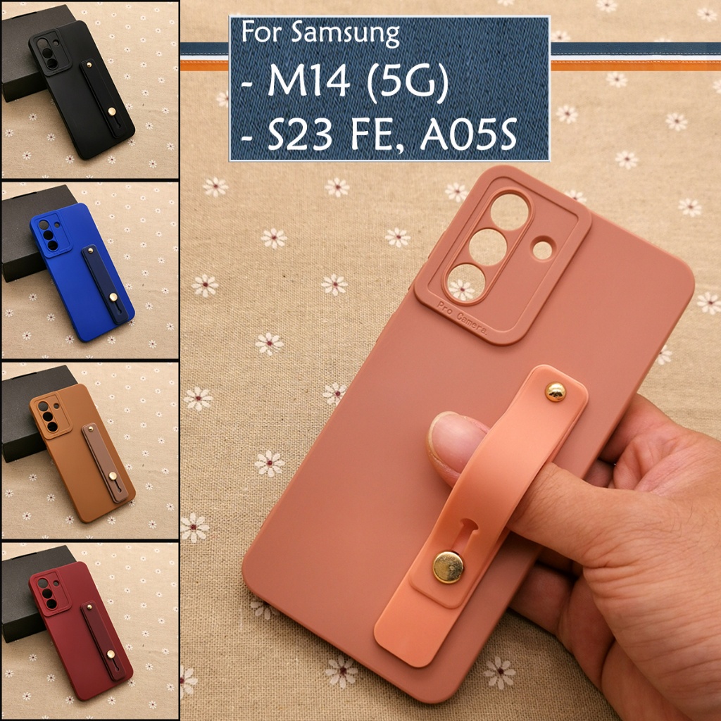 Samsung Galaxy M14 5G Samsung S23 FE Samsung A05S Plain I-Ring Back Silicone Case Cover Casing Mobil