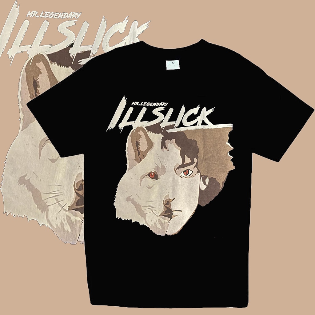 เทปคาสเซ็ต Mr.legendary ILLSLICK มิสเตอร์ตำนานป๊อปเสื้อยืดแฟชั่นผ้าฝ้ายผู้ชายแขนสั้นด้านบน