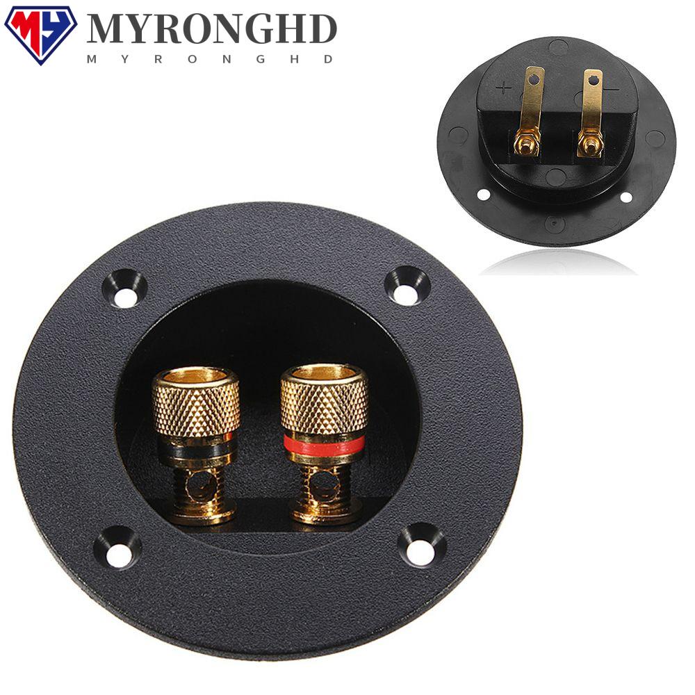 MYRONGHD ขั้วต่อลําโพงสเตอริโอ ทรงกลม พร้อมแจ็คกล้วย คุณภาพสูง 2 ชิ้น