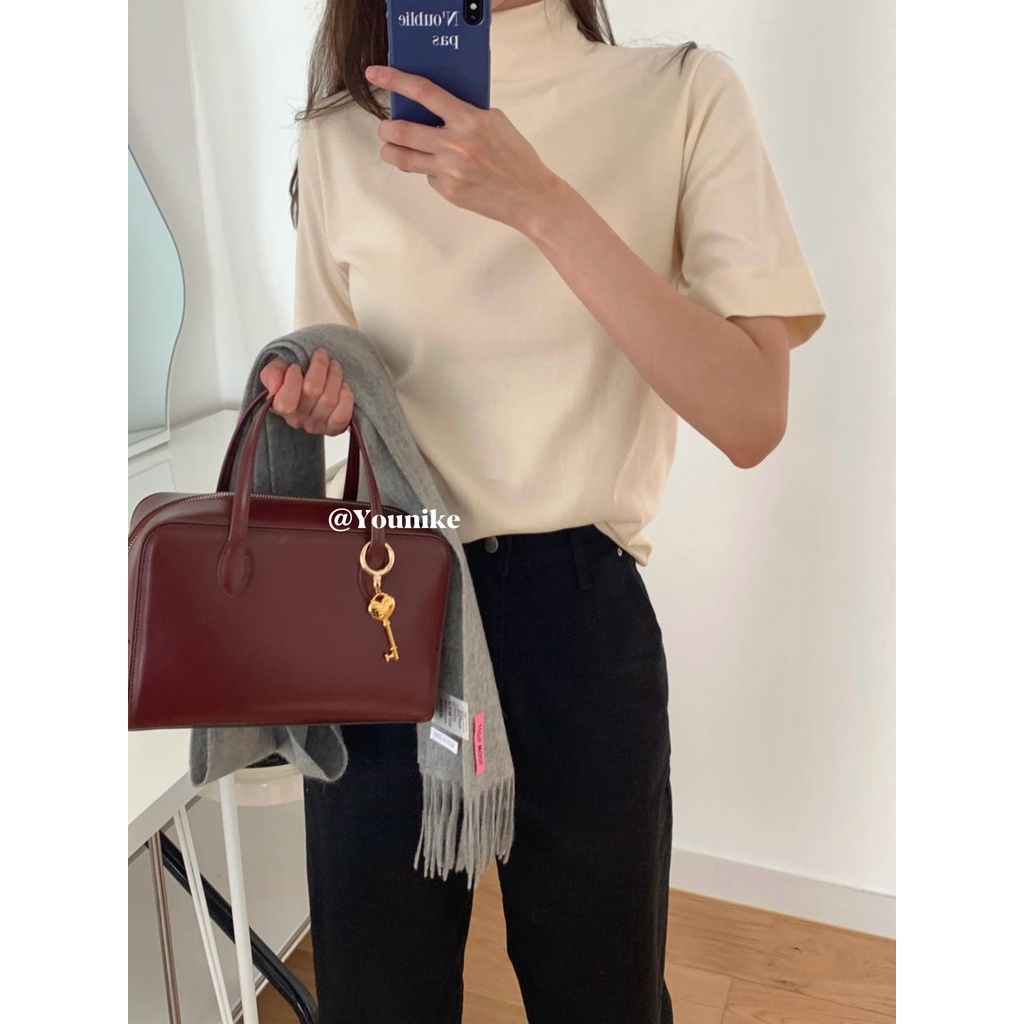 จี้พวงกุญแจทองเหลือง 18K รูปหัวใจ สไตล์เกาหลีเรโทร สําหรับ AirPods