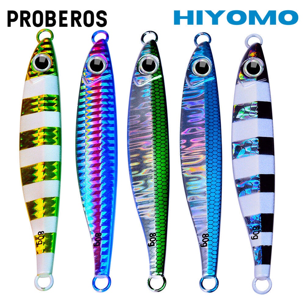 PROBEROS 1PCS ตกปลา Jigging Lures Sinking 14g 21g 28g 40g 60g 80g Luminous โลหะ Fast Jig Cast ช้อน Lure ช้า Jigs Fishing Tackle