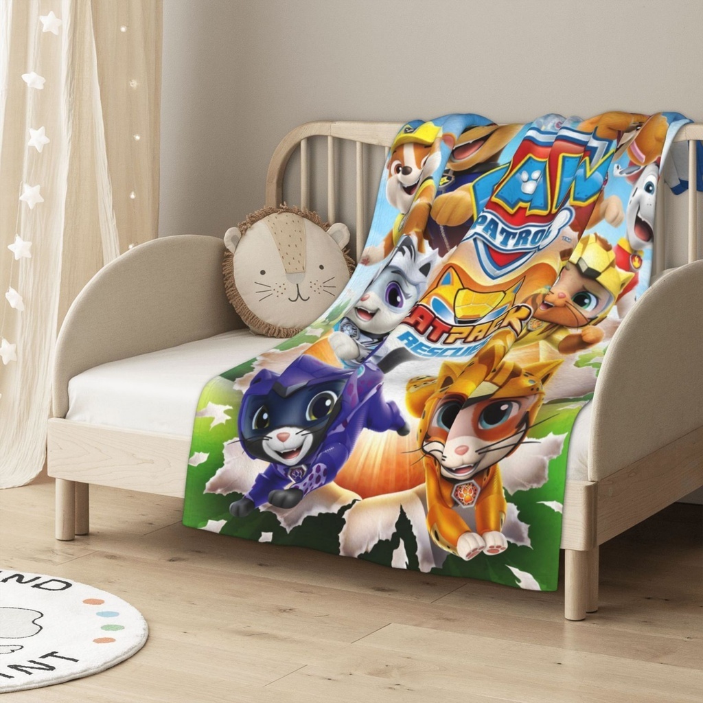 Paw Patrol ผ้าห่มสักหลาด 30x 40 นิ้ว Anti Pilling ผ้าห่มนุ่มสําหรับชายหญิงการ์ตูนเด็กผ้าห่มเครื่องปร