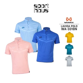 Warrix เสื้อโปโล พิมพ์ลาย วอริกซ์ WA-3318N 3318 LAVIDA สีทอง,คราม,เทา,น้ำเงิน,ฟ้าอ่อน ไม่ต้องรีด