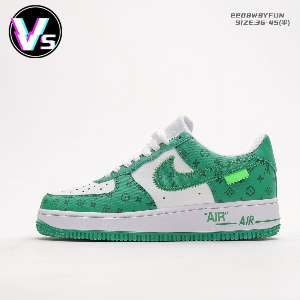 รองเท้าบาสเก็ตบอล Nk Air Force 1 Low Paisley X Lv หนังระบายอากาศสำหรับกิจกรรมกลางแจ้ง แฟชั่น 2 N82U