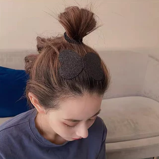 สติกเกอร์มายากลสีดําเกาหลีหน้าม้าเครื่องประดับผมเหนียว