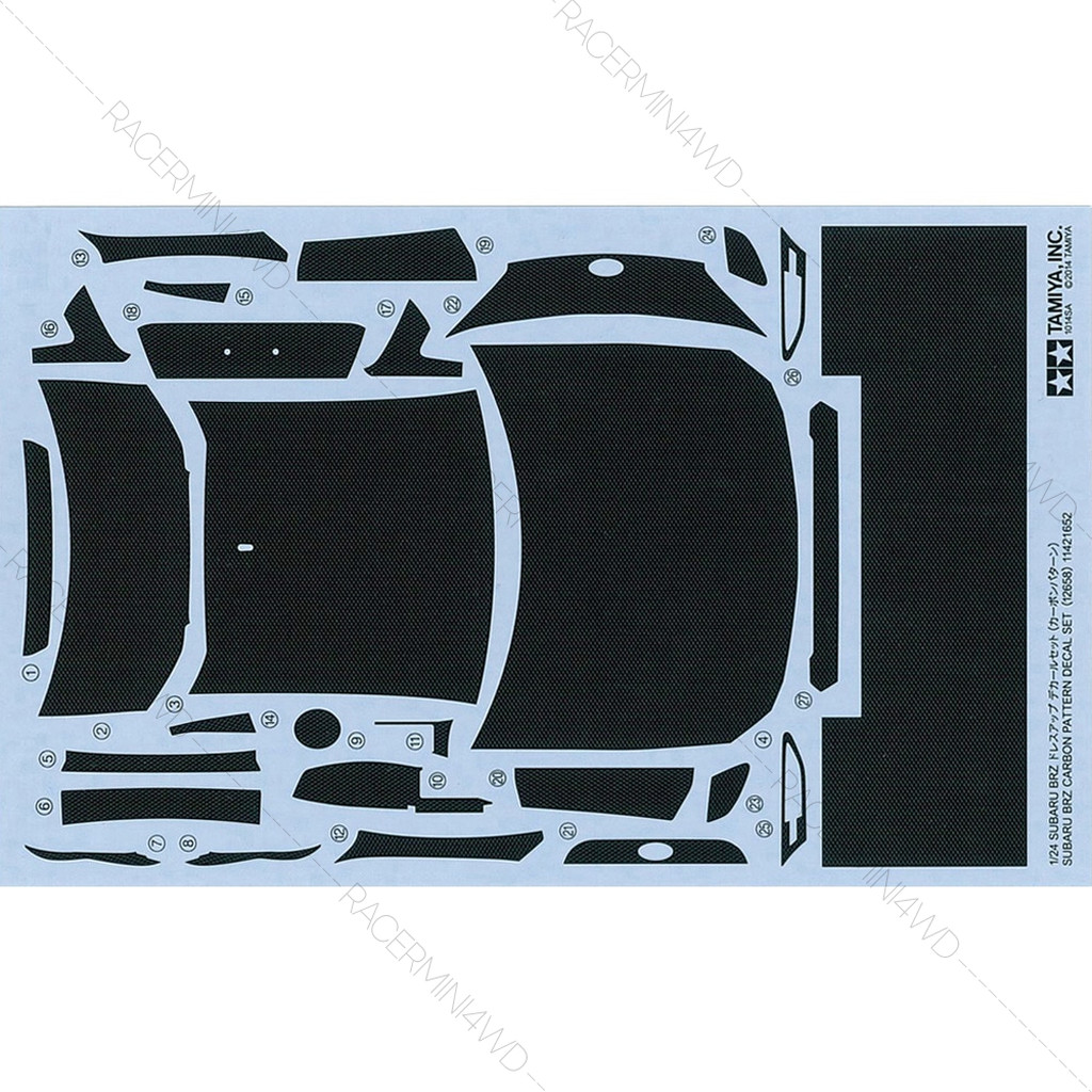 TAMIYA 12658 1/24 Decal Subaru BRZ Carbon Pattern Set