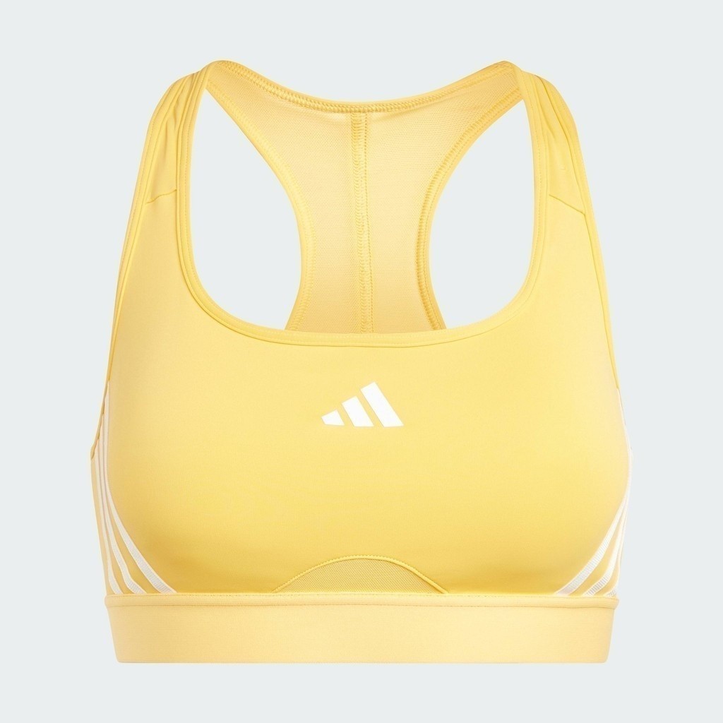 adidas เทรนนิง บราซัพพอร์ตระดับปานกลาง Powerimpact Train 3-Stripes ผู้หญิง สีเหลือง IU1712