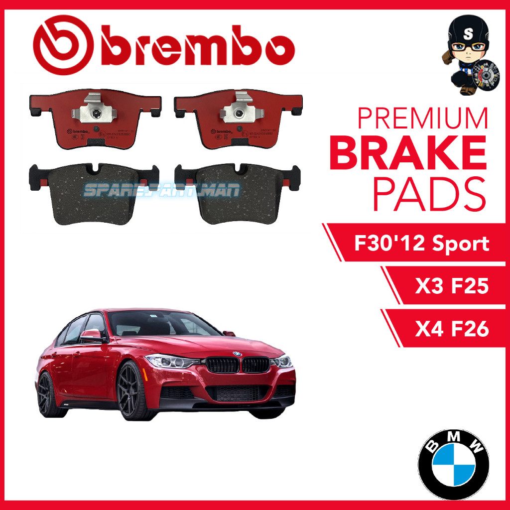 ผ้าเบรคหน้า BREMBO NAO (1 ชุด) - BMW F3012 Sport, BMW X3 F25, BMW X4 F26
