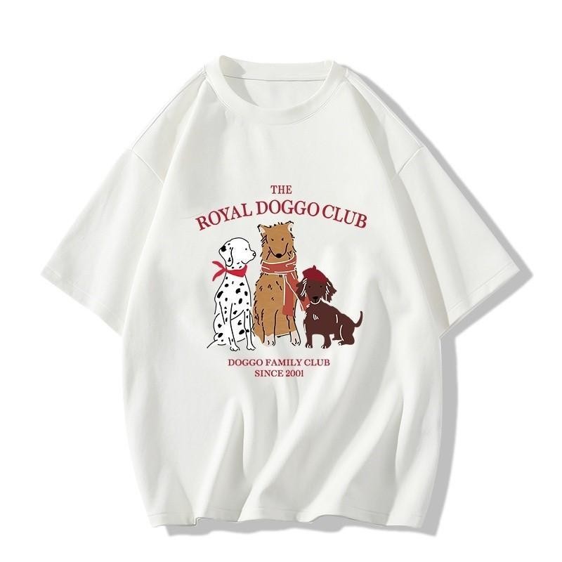 (B07)เกาหลี เสื้อแบบดารา เสื้อยืดแขนสั้น ผู้ชาย ผู้หญิง ลายทาง ตัวอักษร หลวม ลายสกรีน ฤดูร้อน ฤดูใบไม้ผลิ