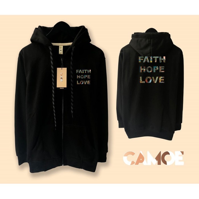 Faith Hope Love Premium Zipper Hoodie Jacket พิมพ์ลายพิเศษ