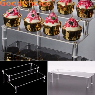 Display Stand Acrylic Clear Single/Double Layer Ladder Shelf Rack Cupcake holder