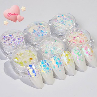 Purelove&gt; ผงกลิตเตอร์ออโรร่า โอปอล เมอร์เมด สําหรับตกแต่งเล็บ 1 กล่อง