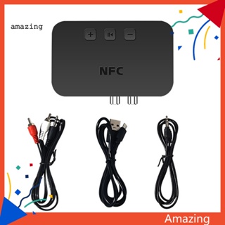 [AM] อะแดปเตอร์รับส่งสัญญาณเสียงสเตอริโอ แจ็ค RCA NFC บลูทูธ 35 มม. สําหรับลําโพงรถยนต์