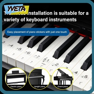 Yveta สติกเกอร์โน้ตเปียโน PVC ใส ใช้ซ้ําได้ 54 61 88 คีย์ สําหรับผู้เริ่มต้น